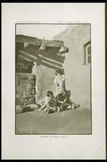 Print 78 Zuni Pueblo Indian Children Girls Weave Belts  