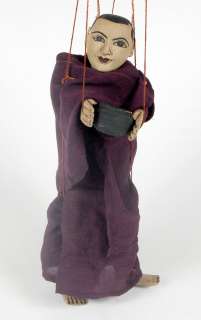 Thai Monk Marionette Puppet Thailand Burma Hand Made Wooden 