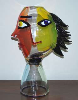 Murano head in the shape of a vase, signed by the maker, Master 