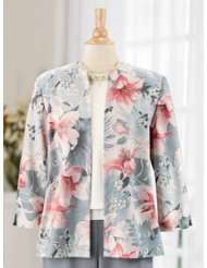 Petite Love at First Sight Floral Jacquard Jacket Rose