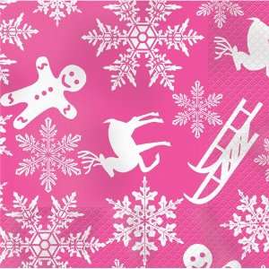 Pink Sugar Paper Beverage Napkins   Folk Art