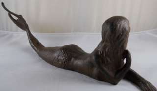   Mermaid Figure Nautical Decor Statue Mermaids Tiki Seaside Sea Rust