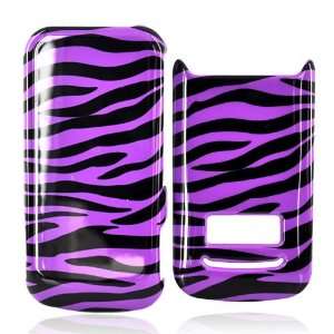  for Motorola i410 Hard Plastic Case Purple Black Zebra 