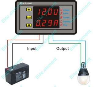 Digital Dual Display Combo Meter Voltage Amp Power Ah Hour for HHO EV 