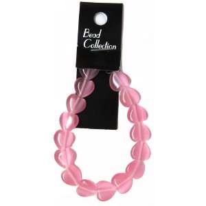  Bead Collection 40535 Glass Cats Eye Pink Beads, 9 Inch 