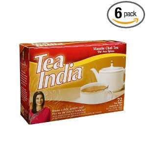 Tea India Masala Chai Tea, 72 Tagless Tea Bags, 5.8 Ounce Boxes (Pack 