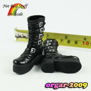 TB93 01 1/6 Action Figure   Girl Black Boots ( total about 5.5cm 