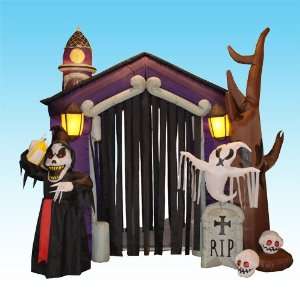  8.5 Foot Halloween Inflatable Castle Haunted House with 