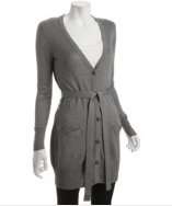 style #303291001 heather grey The Tessa belted long cardigan