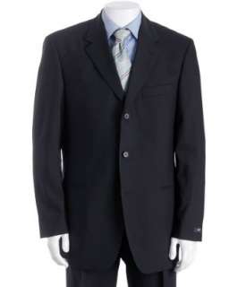 Hugo Boss navy wool 3 button Einstein Sigma suit with single pleat 