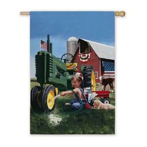  John Deere Tractor American Farm Large Flag Patio, Lawn & Garden