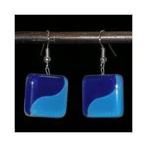  Blue Jean Baby Fused Glass Earrings   (Chile) Jewelry