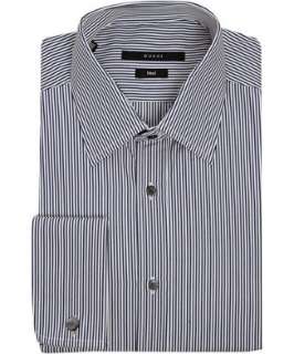 Gucci blue striped french cuff fitted dress shirt   