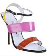 style #309906001 pink patent leather Recif color blocked strap 