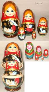 Nativity Scenes Russian nesting dolls 5pc Handmade  