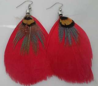   pairs material natural feathers marterial feathers size the earrings