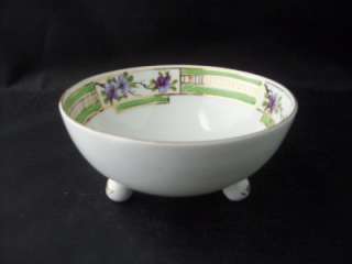 Hand Painted NIPPON Footed BOWL Floral Design VINTAGE  