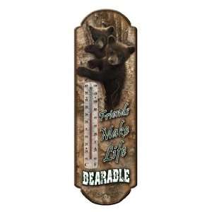  Large Durable Powder Coated Tin Bear Thermometer   Bear 