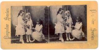 C1870s RARE CHILD BRIDE STEREOVIEW PHOTO  