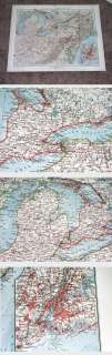 1909 MAP OF CANADA ONTARIO GREAT LAKES MICHIGAN ERIE HURON SUPERIOR 