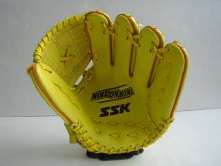 New SSK Nine On Nine 11.5 Fielder Baseball Glove Yellow RHT Pro 