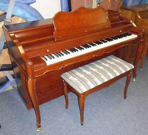   Spinet Cherry Provincial, Refinished, Beautifully Done, Bench  