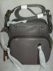   Leather Camera Crossbody Bag Tote Organizer Grey $128 NWT  
