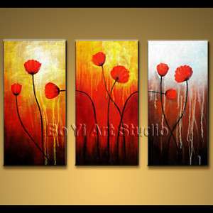 Abstract Oil Painting Floral Wall Art Modern On Canvas Flower  