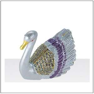  Jewelry Trinket Box with Crystal   Swan Design