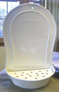 NEW cream color wall hanging enamel ware soap dish with removable 