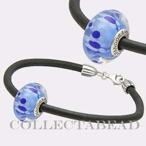 Authentic Pandora Silver Blue Blossom Bracelet 7.3  
