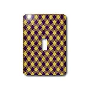   LSU Tartan Dark purple and yellow   Light Switch Covers   single