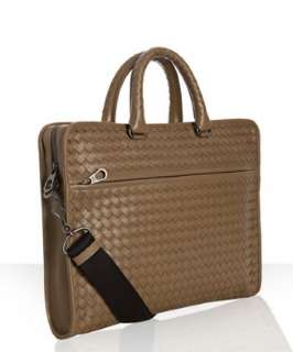Bottega Veneta chene basketwoven leather crossbody briefcase   