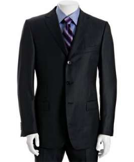 style #303730701 Z Zegna navy tonal stripe 3 button City suit with 