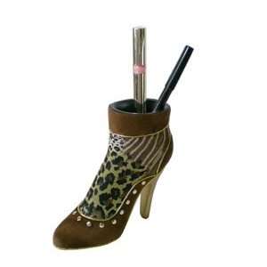  Leopard Boot Makeup Brush Holder by Jacki Designs Beauty