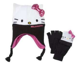   KITTY Winter Trapper Hat Cap Mitten Glove Set Size 4 16 Costume  
