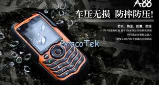   A88 Orange   Rugged IP67 grade Waterproof dual SIM outdoor cell phone
