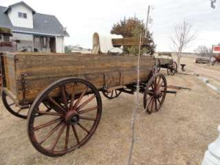 Original Antique Horse Drawn Wagon Western Horsedrawn Wooden Buckboard 