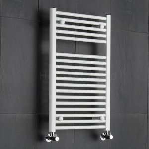  White Flat Bathroom Heated Towel Radiator Rail 31.5 x 19 