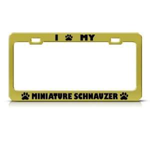 Miniature Schnauzer Dog Animal Metal license plate frame Tag Holder
