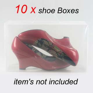 10 x foldable clear plastic container shoes boxes Hot  