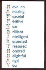 Acrostic Poetry Birthday Cards for friends and family  