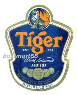 TIGER BEER LABEL Southeast Asia Malaysia  