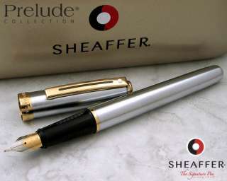 Sheaffer Prelude Brushed Chrome G/T Fountain Pen Medium 342 0  
