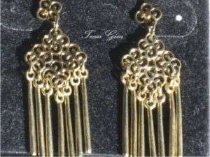 Premier Designs FANCY & FUN earrings GOLD Filigree POST  