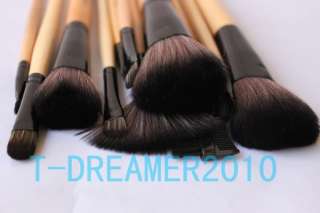   15 PCS Professional Makeup Brush Set Cosmetic Set Leather Case  