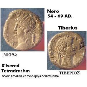  NERO. TIBERIUS. ALEXANDRIA, EGYPT. SILVER ALLOY 