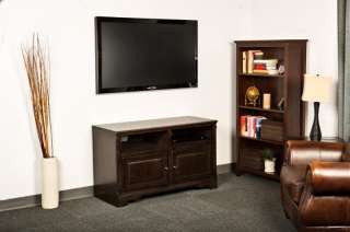 Solid Wood 54 TV Stand Console in Dark Espresso FInish  