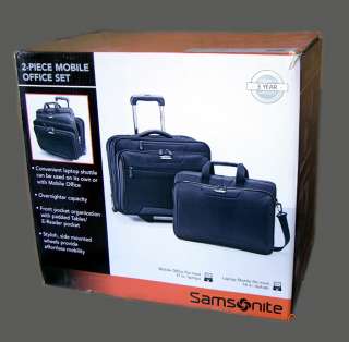 NEW SAMSONITE 2 PIECE WHEELED 17 LAPTOP MOBILE 16 SHUTTLE CARRY ON 