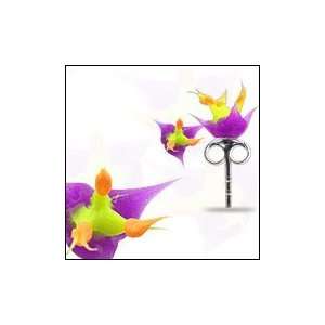 Orchid Flower Siilicone Earring Piercing Jewelry